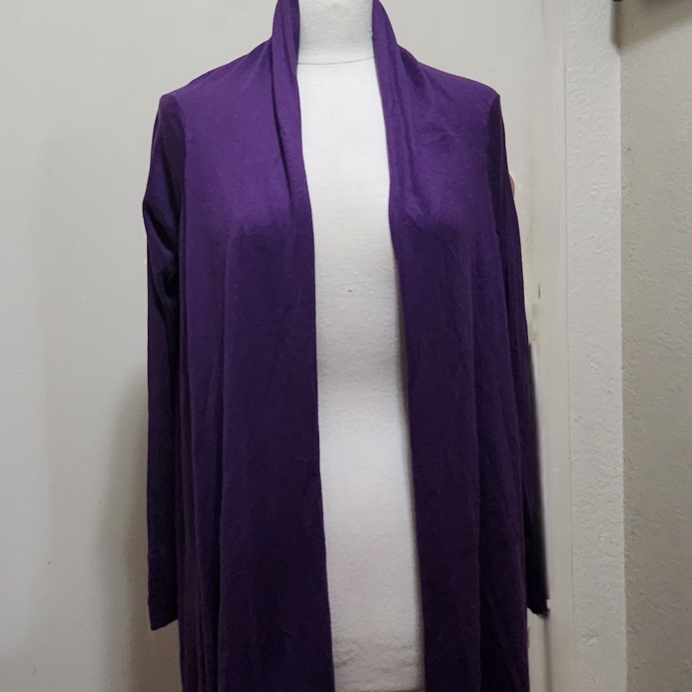 Bcbg maxazria Purple Cashmere Silk Draped Cardigan